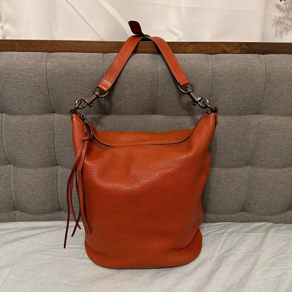 Coach Archive Ltd Ed Natural Pebbled Chili Leather LG Duffle Shoulder Bag RARE!